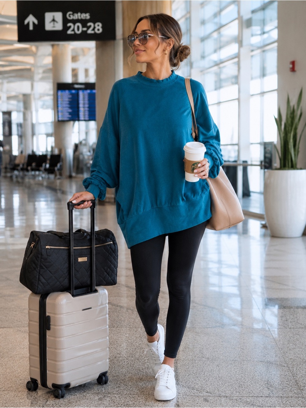 Kiya Tomlin Teal Velour Pullover Sweatshirt Mock Neck Long Sleeve Lounge Top